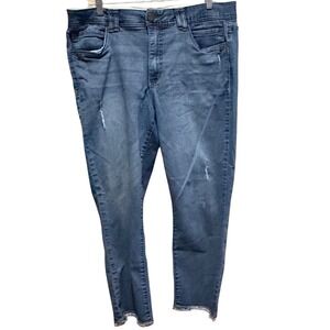 Democracy‎ Jeans Womens Size 16 Ab Technology Distressed Blue Denim Cropped